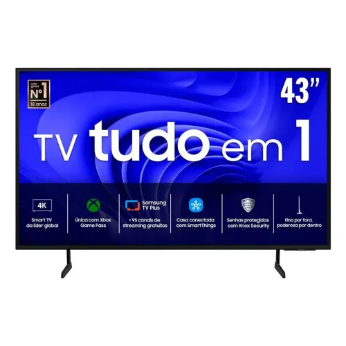 Smart TV 43" 4K Samsung 43" LED com processador Crystal 4K