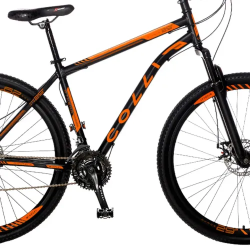 Bicicleta aro 29 Colli Athena preta e laranja