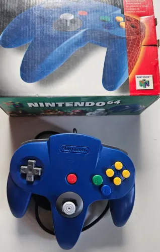 Controle Azul Nintendo 64 original com caixa n64