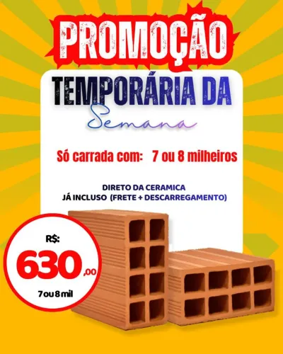 Tijolo direto da FÁBRICA ( PROMOÇÃO TEMPORÁRIA)