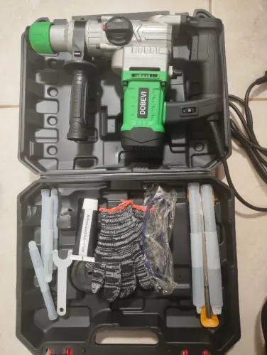 Martelo Elétrico 3 em 1 |Drill/Hammer/Chisel Modes+ Troca Rápida + Anti-Poeira & Absorção