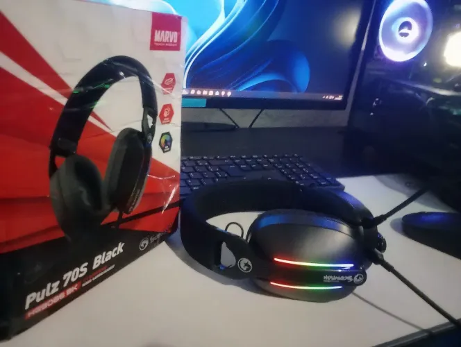 Headset gamer marvo pulz 70s surround 7.1 novo