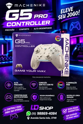 Controle Machenike G5 Pro Preto Hall Efect/ Ns/ Pc/ Android/ Ios Cor Preto