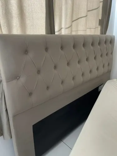 Cabeceira para Cama King Size Probel Califórnia em Tecido Suede - Bege