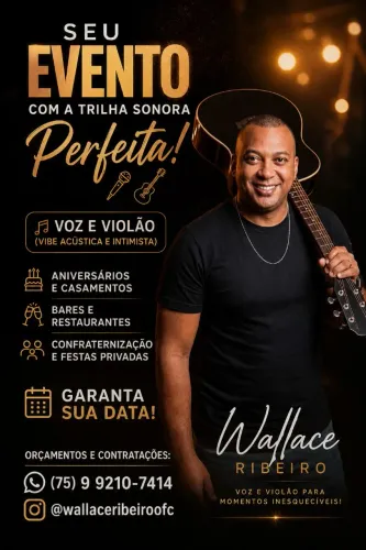 Voz e violão para eventos.