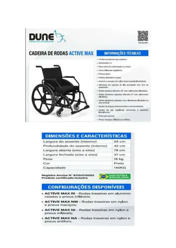 CADEIRA DE RODAS ACTIVE MAX