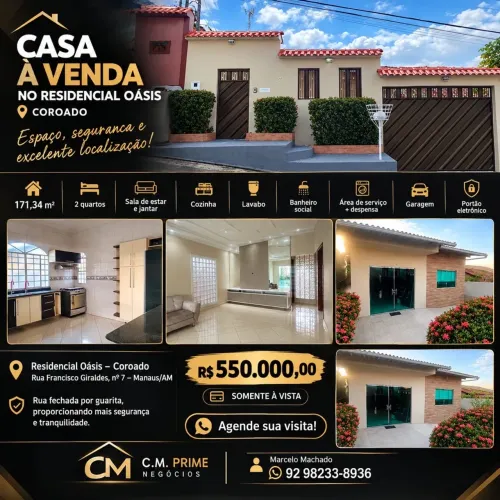Casa À VENDA no Residencial OÁSIS - COROADO - somente À vista - rua fechada