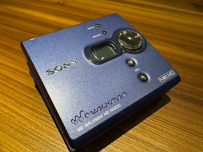 MD Walkman Sony MZ-N420D NetMD MDLP Type-S azul, restaurado e testado na bancada