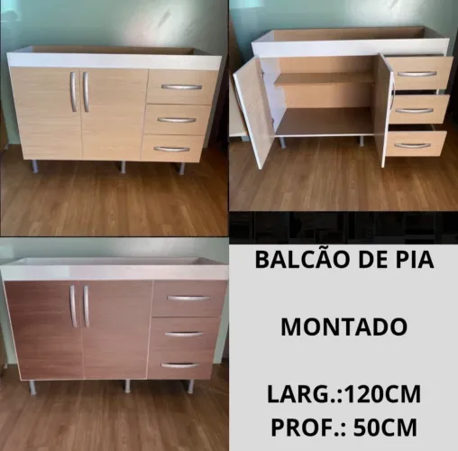 ENTREGAMOS MONTADO Balcões de Pia NOVOS Temos Cubas Marmorite e Inox A partir R$179