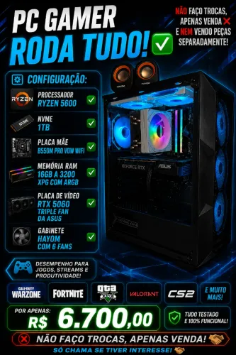 Vendo Cpu Gamer Top