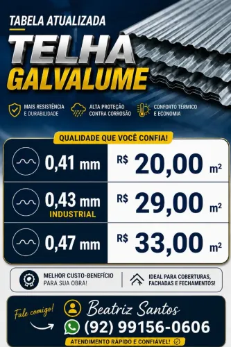 Telhas galvalume