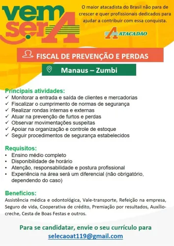 Vaga de fiscal de prevenção