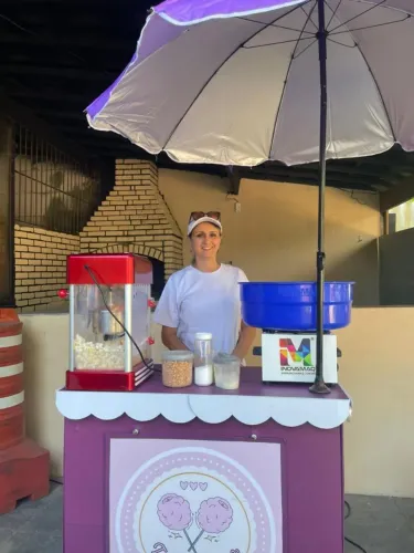 Algodão Doce para festas e eventos maça do amor pipoca algodão doce de pote
