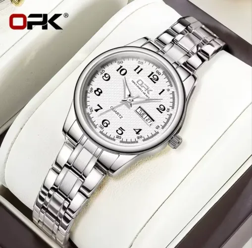 Relógio feminino OPK 8110 - elegante e sofisticado prata