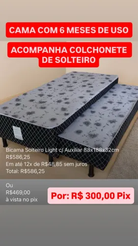 Bicama solteiro c/ auxiliar 