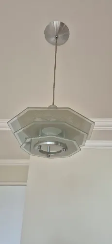 2 Lustres suspensos de vidro luminárias 