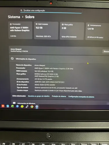 Lenovo IdeaPad Gaming 3 Ryzen 5 5600H 16GB GTX 1650 SSD 256GB