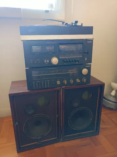O LENDÁRIO GRADIENTE S96 - PICKUP + RECEIVER + TAPE DECK + CAIXAS - precisa revisão