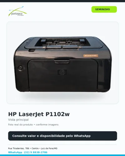 Impressora HP LaserJet P1102w - Monocromática, USB e Wireless