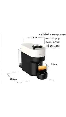 Cafeteira Nespresso Vertuo Pop Branca, semi nova