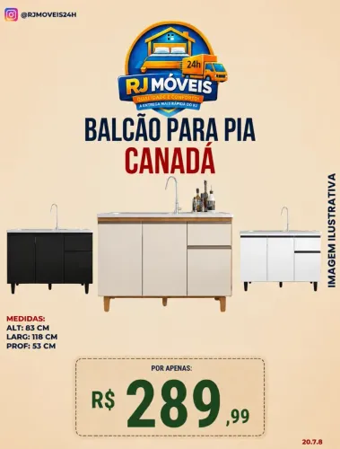 Balcão para pia Canadá