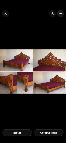 Cama de madeira maciça artesanal