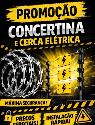 cerca elétrica, câmera de segurança, alarme, interfone 