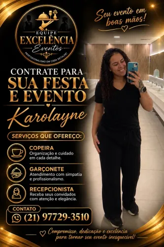 Garçonete, Copeira e Recepcionista para Festas e Eventos | Karolayne ?