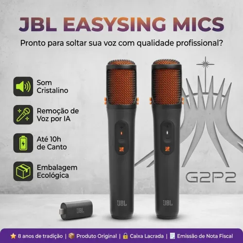 Microfone JBL EASYSING MICS | Original - Lacrado - Garantia de 1 ano