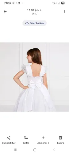 Vestido branco infantil com glitter 