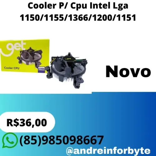 Cooler P/ Cpu Intel Lga 1150/1155/1366/1200/1151