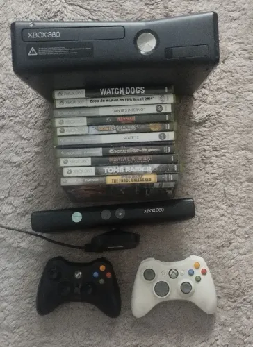 Xbox 360+Kinect+controles e jogos
