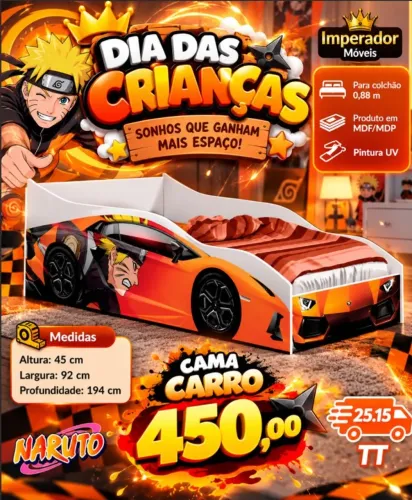 Cama carro Naruto (Pagamento na entrega)