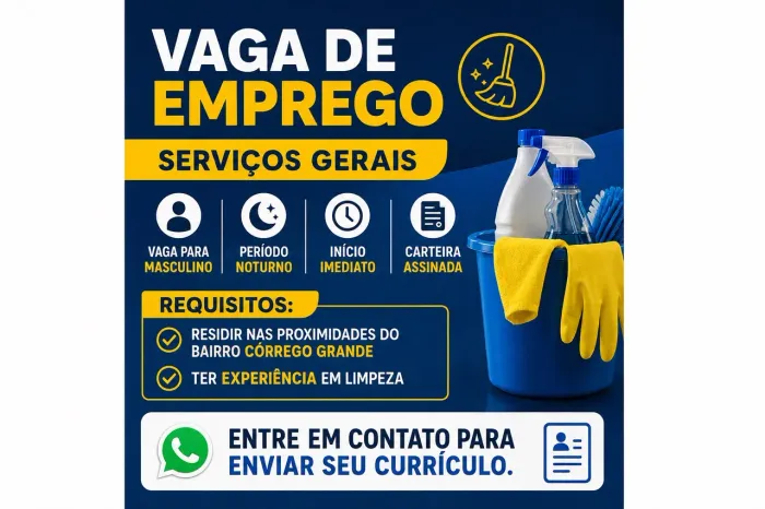 Vaga de Emprego (LEIA COM ATENÇÃO)