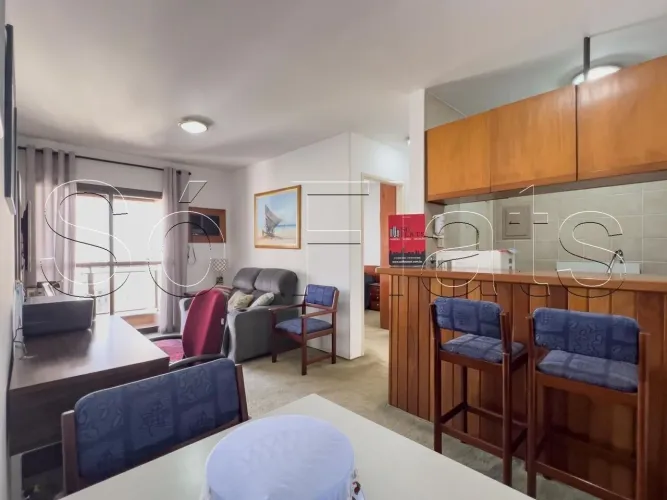 London, flat disponível para locação contendo 40m², 01 dormitório e 01 vaga nos Jardins.