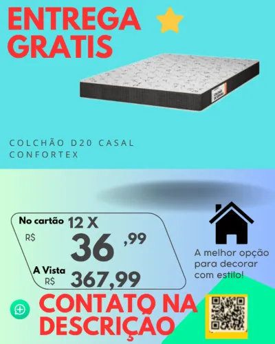 Colchão D20 Casal Confortex Entrega Rápida Grátis para Salvador Paga ao Receber