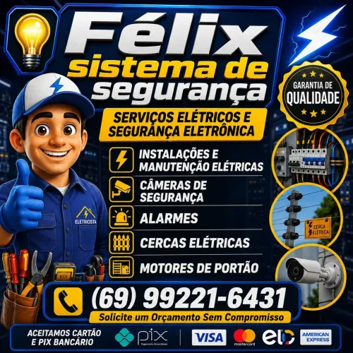 Câmeras, cercas elétricas, alarmes, Portões eletrônicos 