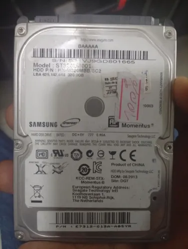 HD 320GB Seagate/Samsung SATA 2.5" (Notebook / Case) - 100% Saúde