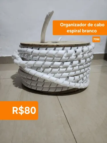Rolo de Espiral Organizador Grande Branco 70 metros