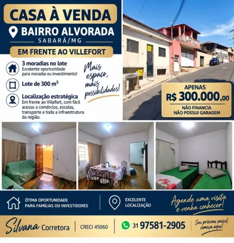? CASA À VENDA - BAIRRO ALVORADA | SABARÁ/MG