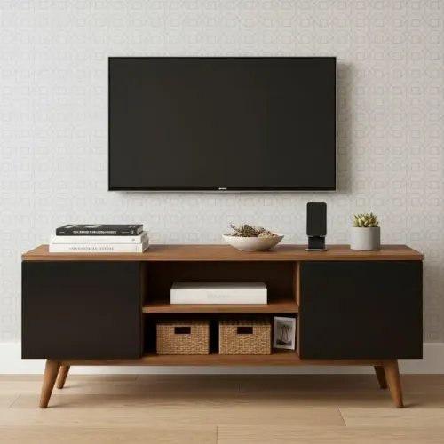 NOVO | Rack em MDP 120cm para TV até 50" Pés Palito - PRONTA ENTREGA
