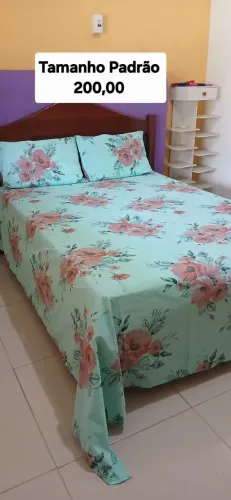 Jogo de cama casal tecido 100% algodão 