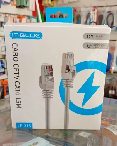 Cabo De Rede Internet E CFTV CAT6 RJ45 15 Metros - Novo