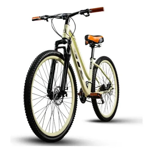 Bicicleta Aro 29 Gts Alumunio Lavy Câmbio Shimano 21 Marchas Bege Retrô