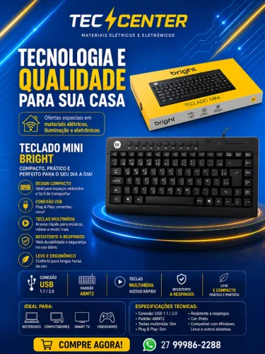 Teclado Mini Bright Conexão Usb