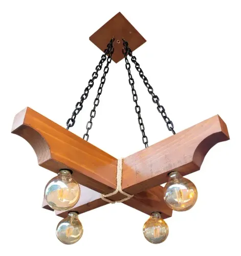 Lustre Egroup Caibro Cruzado Rústico E27 Pinus Tratado Para Teto