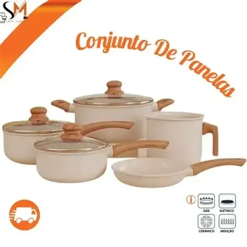 jogo de panela de cerâmica 5 peças