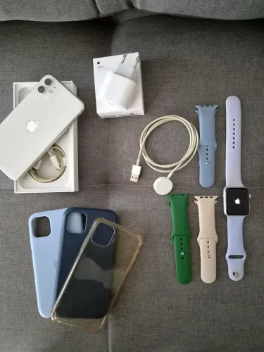 Kit IPHONE 11 128GB (CAIXA COMPLETA) + APPLE WATCH S3 + Acessórios 