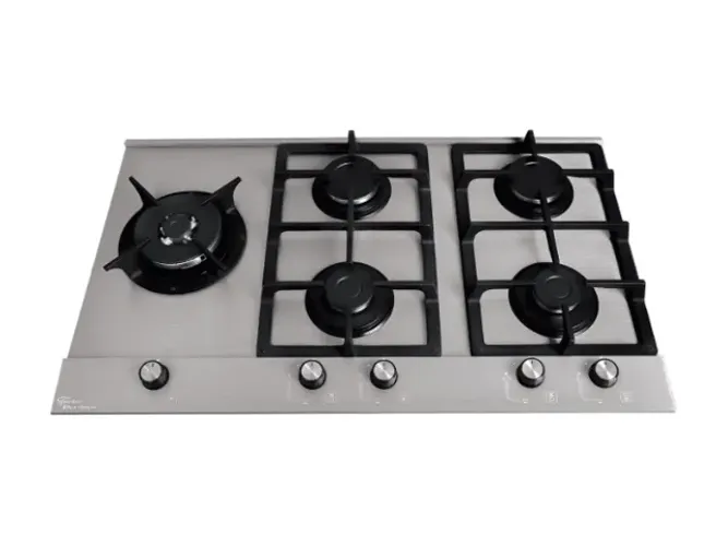 Cooktop a Gás Fischer 5 Bocas Platinium com Trempe de ferro fundido Mesa Vidro