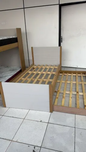 Cama solteiro 100% MDF C/auxiliar